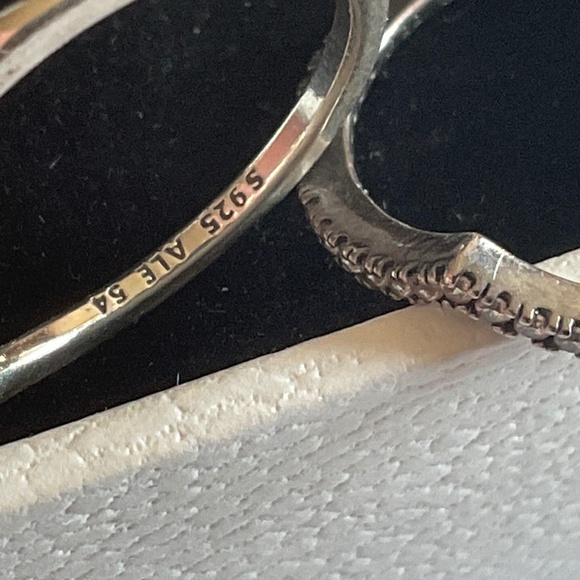 Pandora Silver Chevron Ring with Clear Stone - Picture 4 of 4